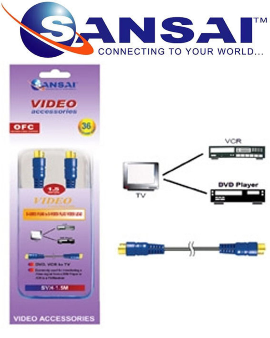 SANSAI S-Video Plug to Plug Cable 3m image 1